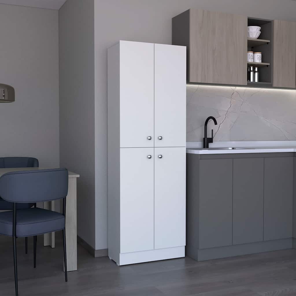 Kitchen Storage Cabinet 71" Height,with 4 Doors,5 Adjustable Shelves,Freestanding Cupboard for Dining Room