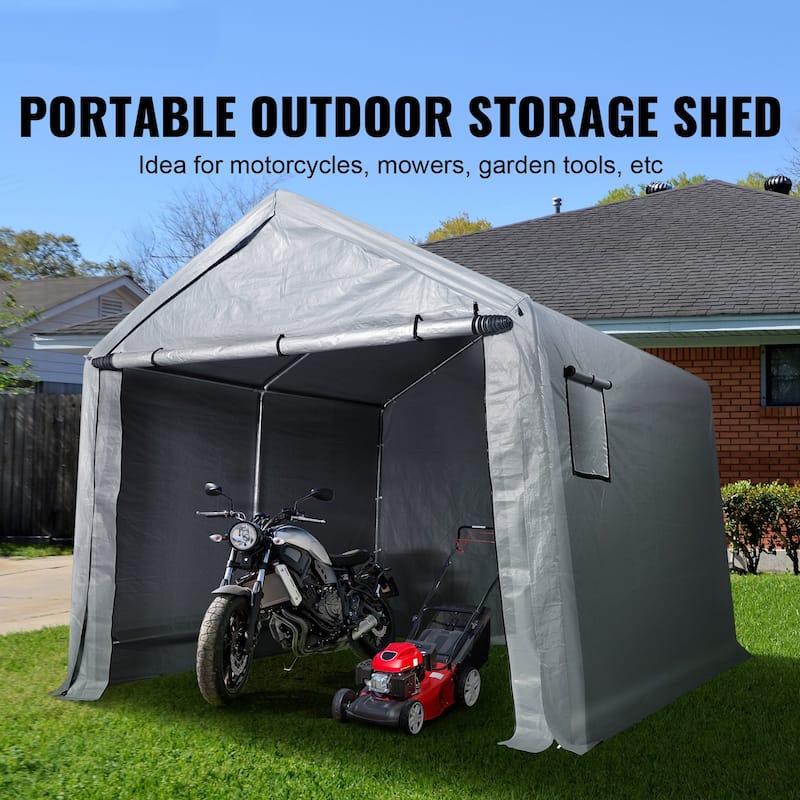 Heavy Duty Outdoor Storage Shelter Portable Garage Tent with Windows