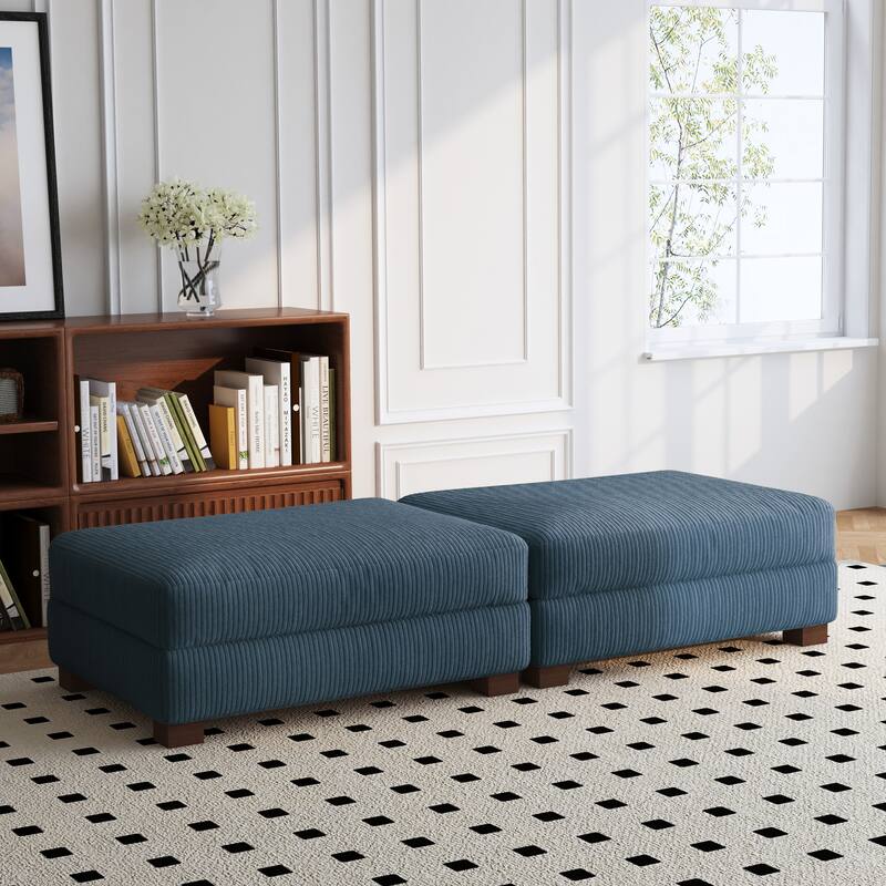 Modern Rectangular Ottoman Foot Rest Stool for Couch