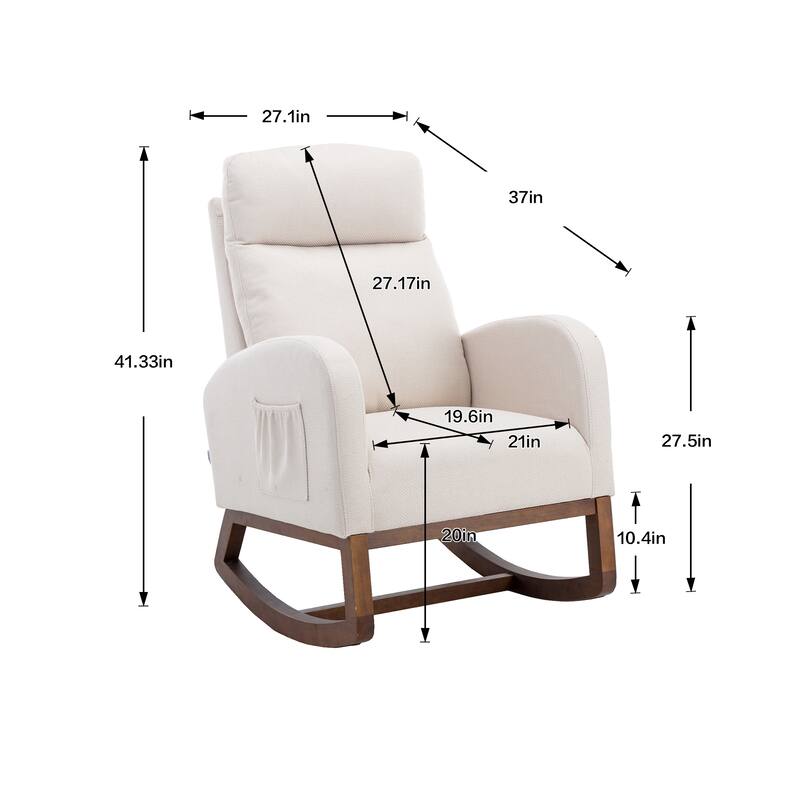 Beige Comfortable Rocking Chair Living Room Chair Bed Bath & Beyond