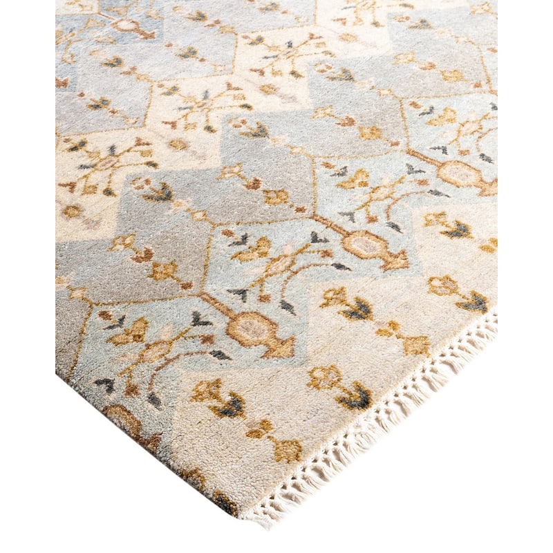 Ikat One-of-a-Kind Hand-Knotted Area Rug, Blue - 9' 1" x 12' 3"