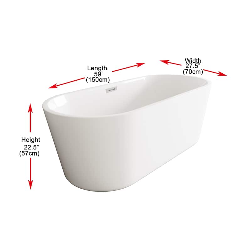 Odell Soaking Bathtub in Glossy White