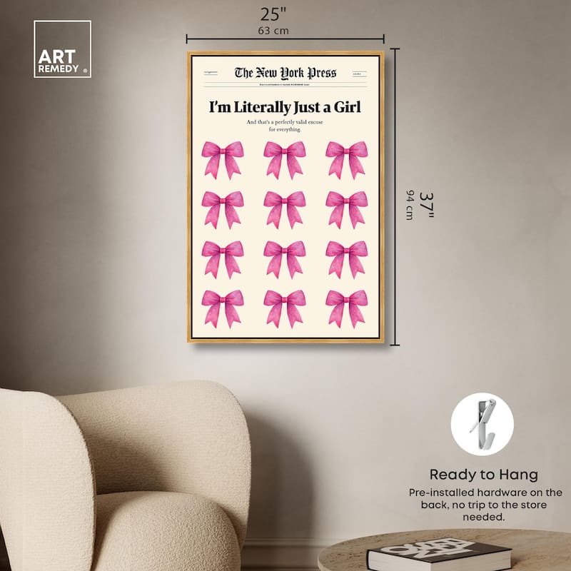 I'm Literally Just a Girl Canvas by Art Remedy
