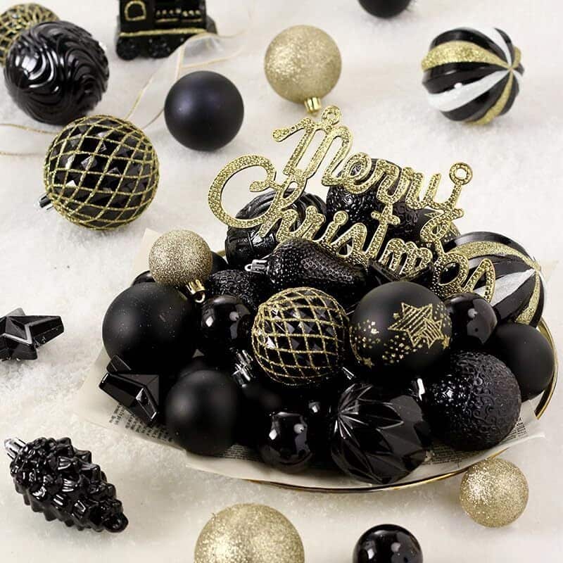 65 Pcs Christmas Decoration Ball Ornaments Set for Holiday Party Wedding - N/A