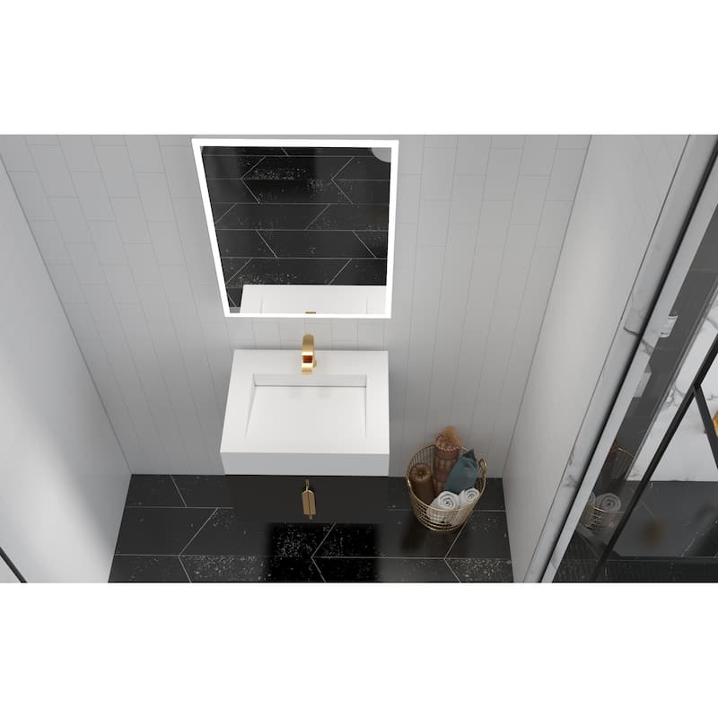Nile 24-Inch Wall Mounted Bathroom Vanity Set w/ White Top