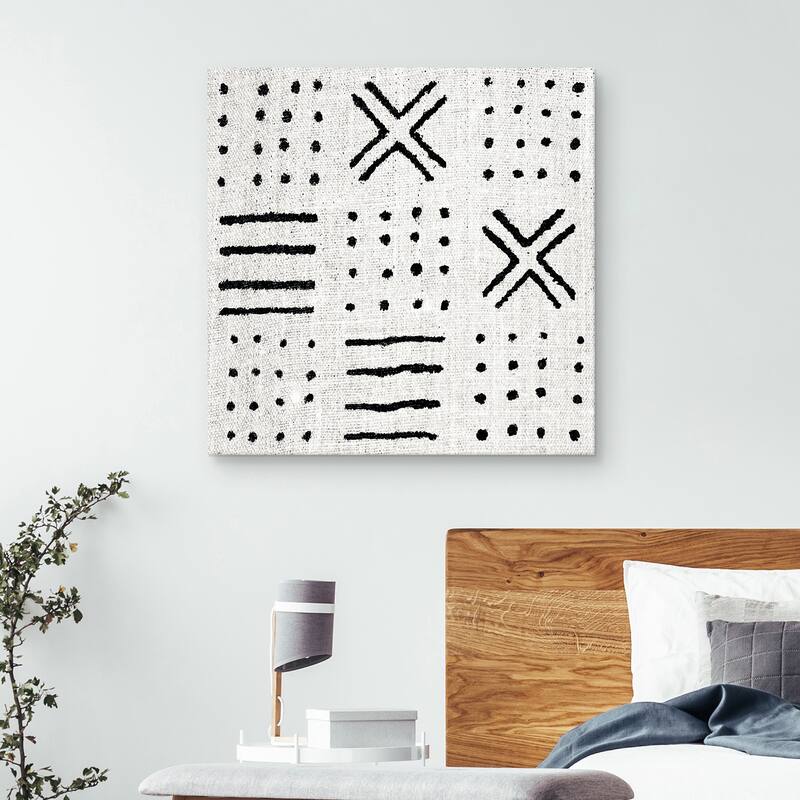 Mudcloth White II by Ellie Roberts Canvas Art Print