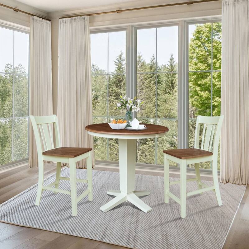 36" Round Extension Table with Counter Height Stools