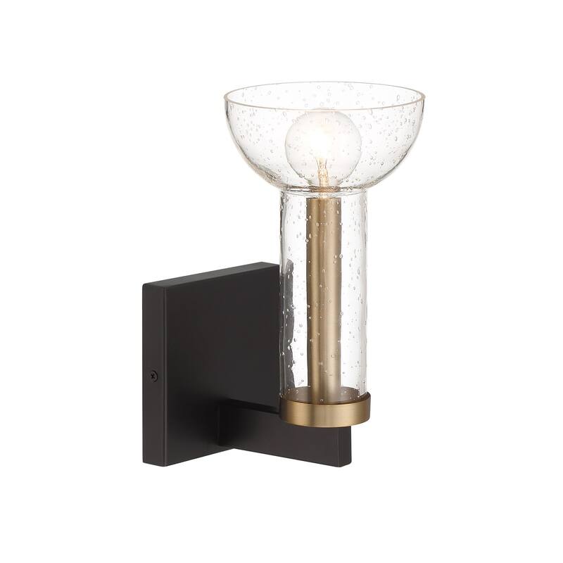 Nova 9.75 in. 1-Light Matte Black Modern Wall Sconce Light