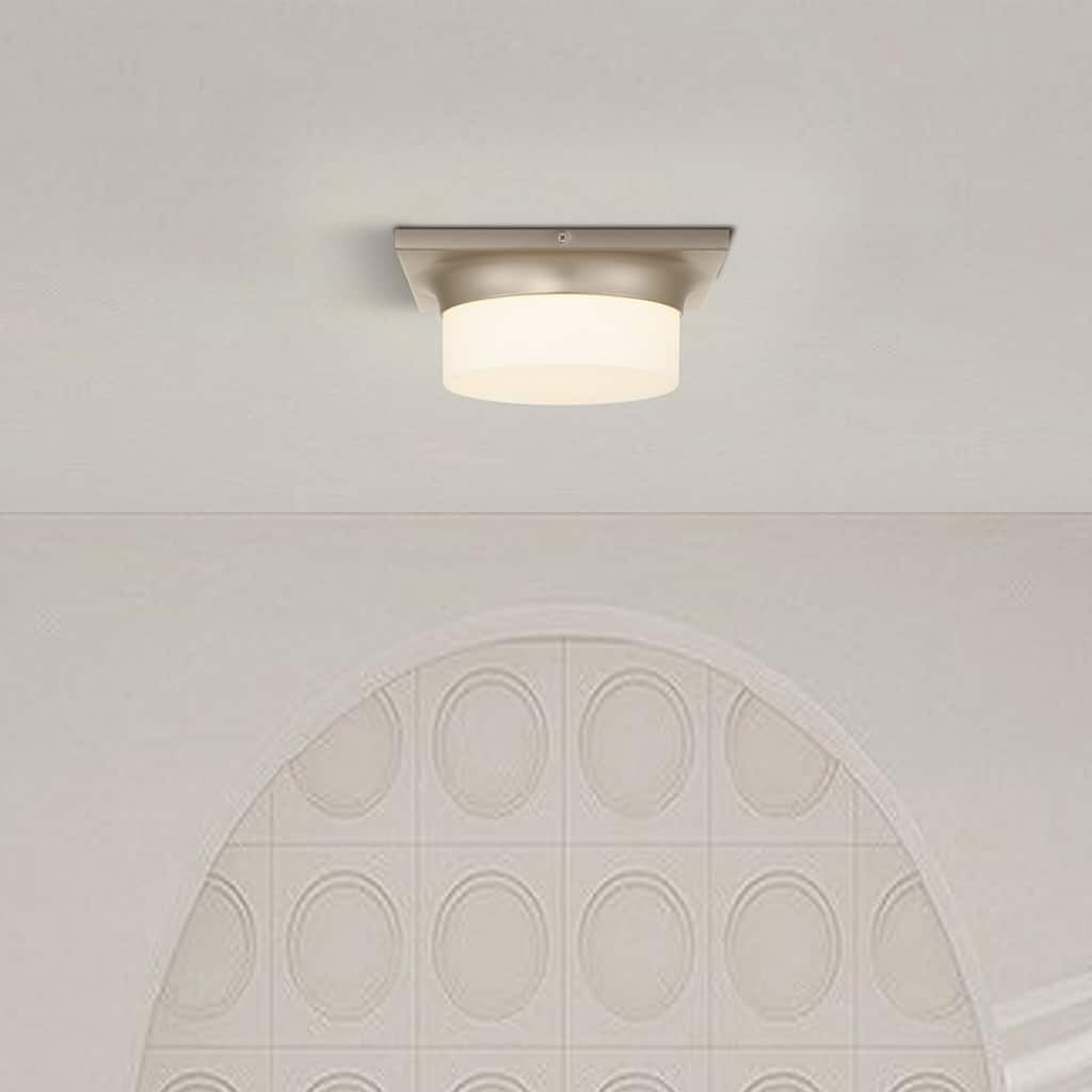 Aura 10" Brushed Nickel LED Flush Mount Ceiling Light