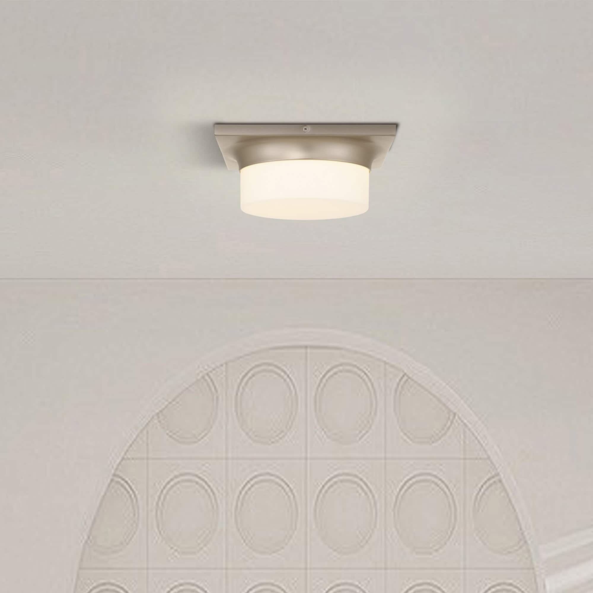 Aura 10" Brushed Nickel LED Flush Mount Ceiling Light
