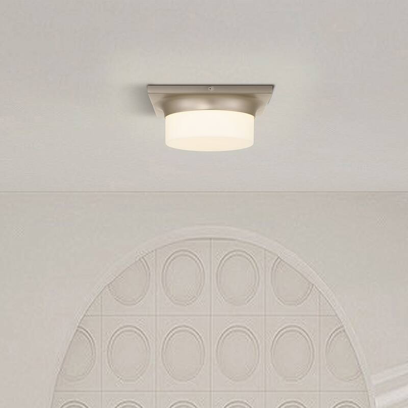 Aura 10" Brushed Nickel LED Flush Mount Ceiling Light