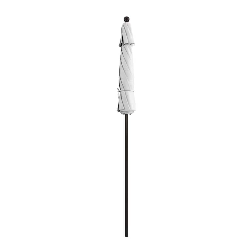 California Umbrella 7.5' Venture Series Patio Umbrella, Bronze Aluminum Pole Fiberglass Ribs Push Lift, Olefin Royal Blue