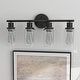 preview thumbnail 2 of 7, 4-Light Bathroom Vanity Light with Clear Glass