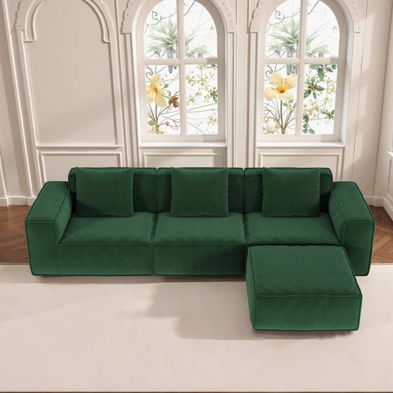 Modular Sofa Can Be Converted Into An Oversized Sofa Bed Free Conversion Sofa Set,Three-Person Combination With Footrest