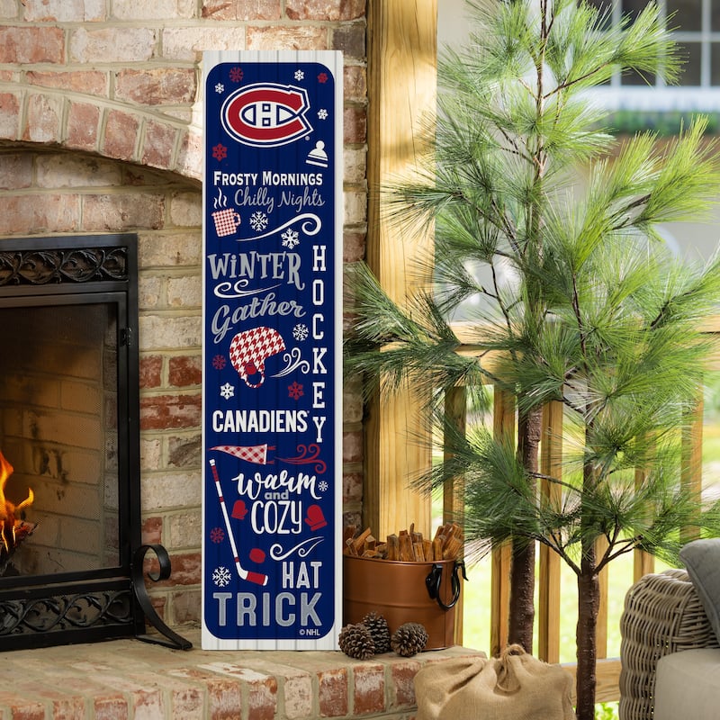 47" Double Sided Seasonal Porch Leaner, Montreal Canadiens - 47" x 11.25" - Winter