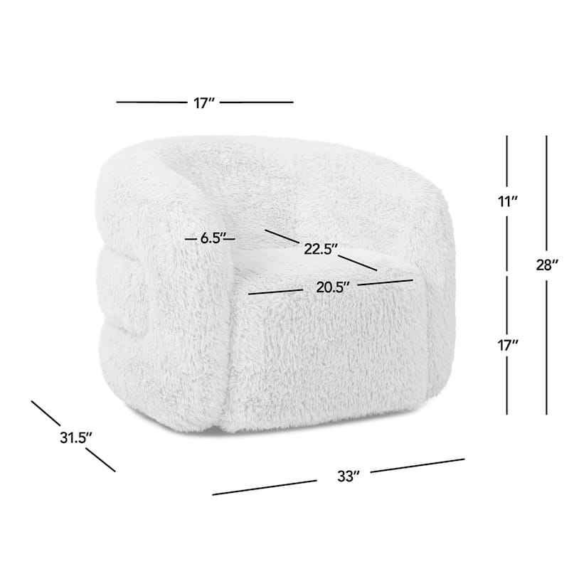 Colt 33" Wide Sheepskin Barrel Swivel Accent Chair