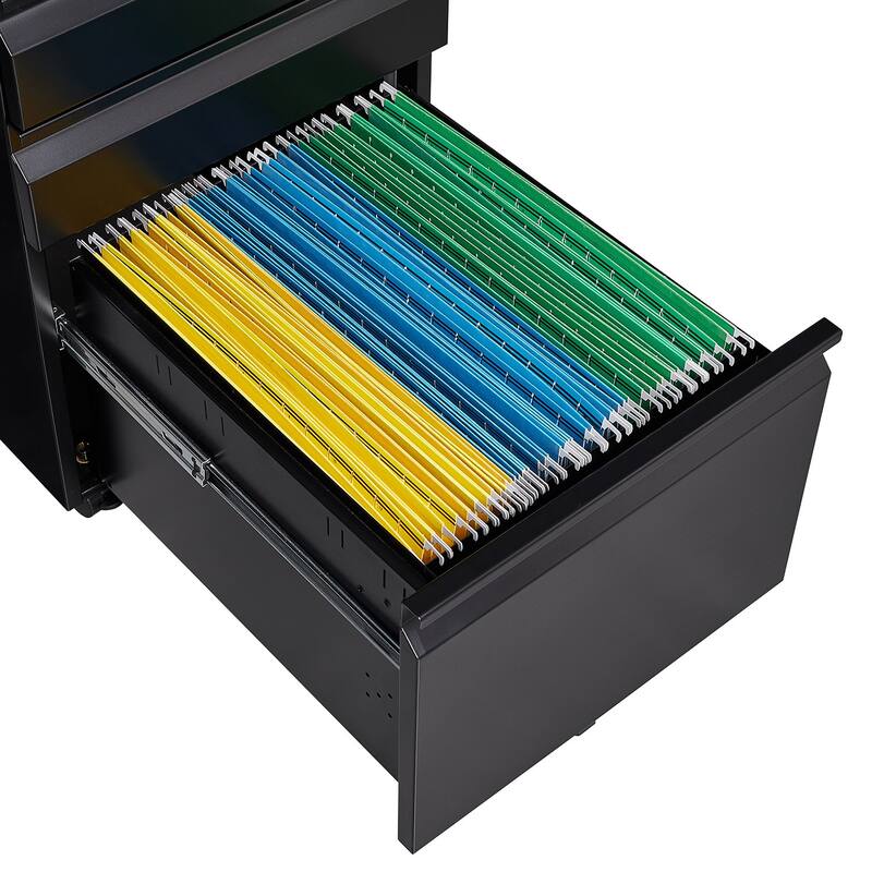 3-Drawer Mobile Filing Cabinet With Lock, Office Storage Filing Cabinet , Metal Filing Cabinet To Be Installation Required