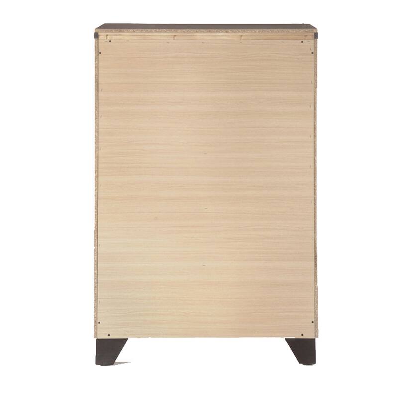 Wooden Chest with 5 Spacious Drawers , Espresso Brown