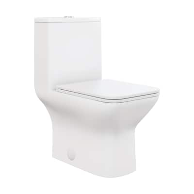 Carre One Piece Square Toilet Dual Flush 1.1/1.6 Gpf In Matte White - 25.79" x 14.96" 29.92"