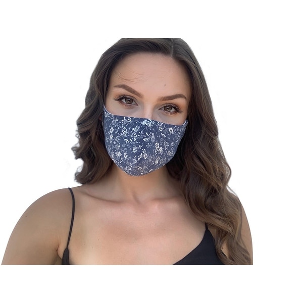 Floral Print Women's Reusable Fashion Cloth Face Mask with Adjustable Straps. Opens flyout.
