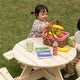 preview thumbnail 8 of 6, Wooden Kids Round Picnic Table Bench, Outdoor Children's Backyard Table, Crafting, Dining, and Playtime Patio Table