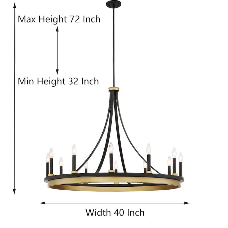Acroma 12-light 40In Modern Farmhouse Large Empire Chandelier