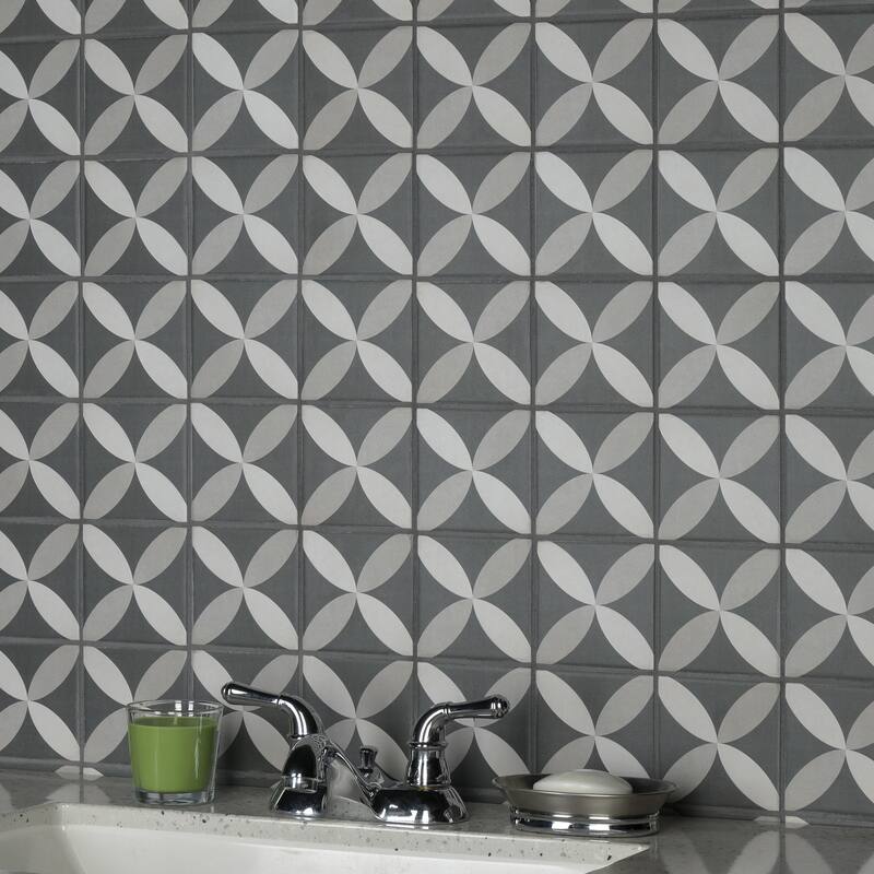 Merola Tile Twenties Mini Petal 3-7/8" x 3-7/8" Ceramic Floor and Wall Tile