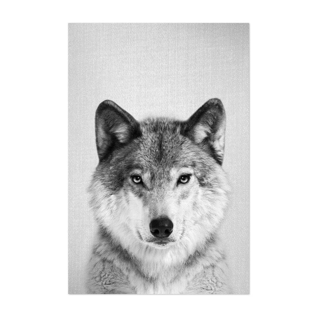 Wolf Black White Photography Animals Figurative Art Print/Poster