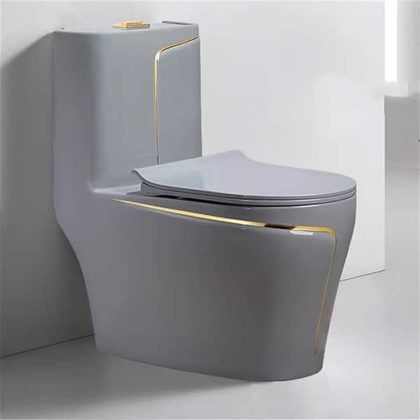 Grey One Piece Toilet (Seat Included) Bed Bath & Beyond 37253739