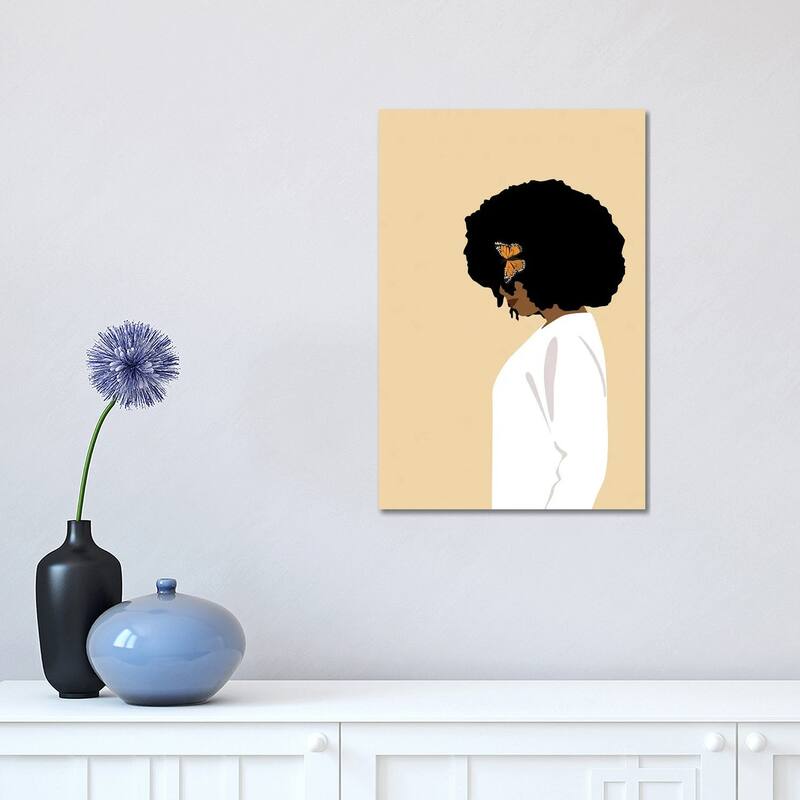 iCanvas "Afro Girl With Butterfly" by Tysee Ciage Canvas Print - 18x12x1.5