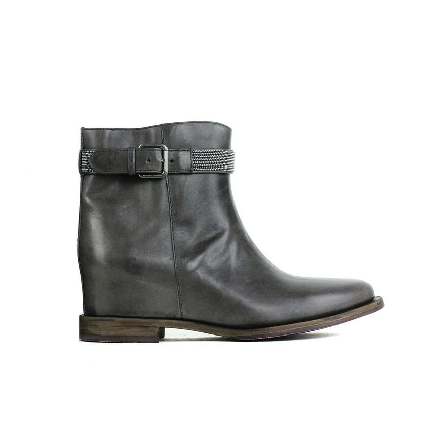 womens grey flat ankle boots