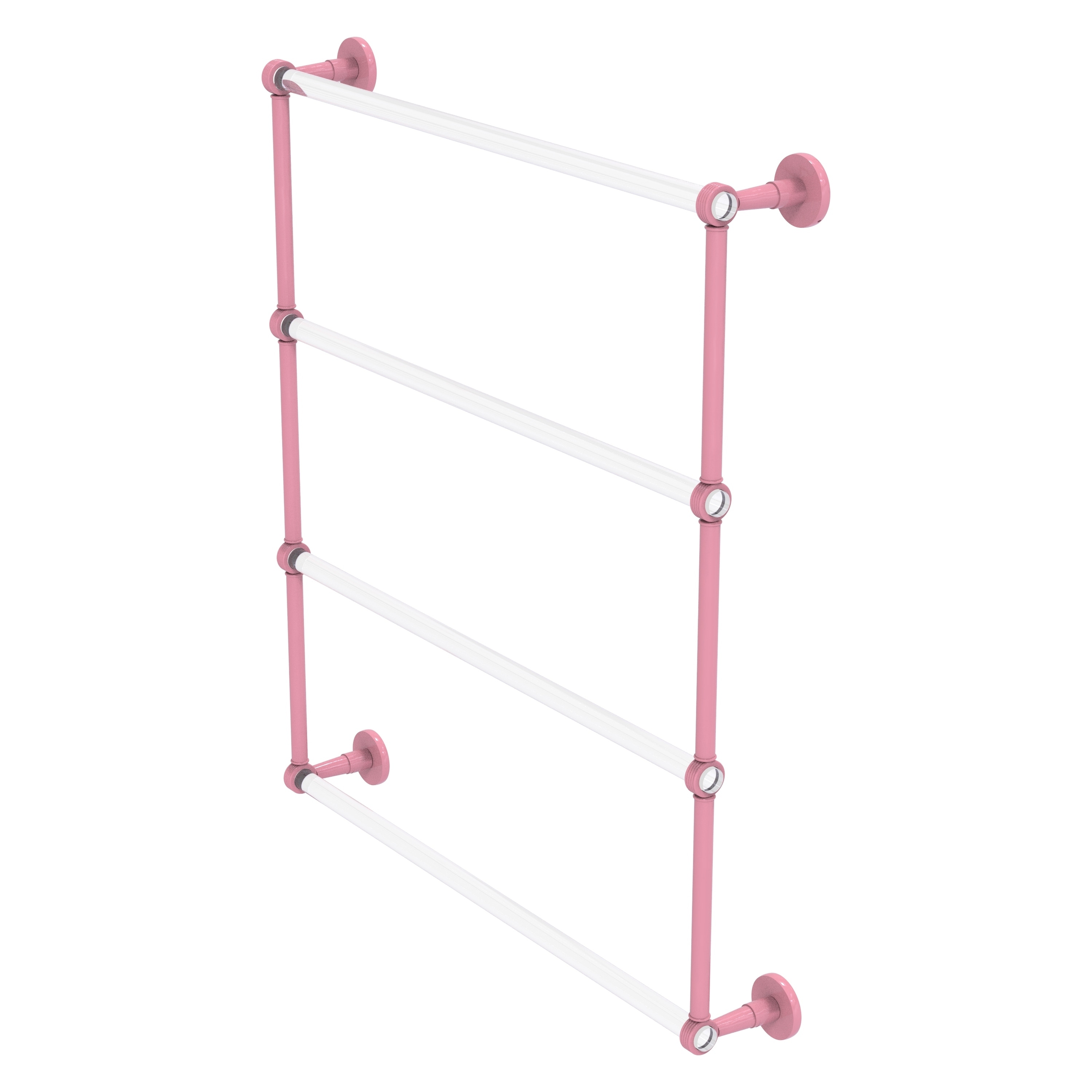 Allied Brass Clearview Collection 4 Tier 24 Inch Ladder Towel Bar with Grooved Accents