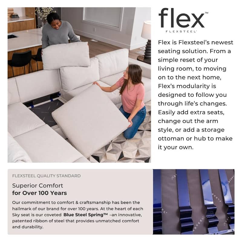 Flex 5-Seat Modular Sectional with Standard Arms by Flexsteel - 103" x 35" x 103"