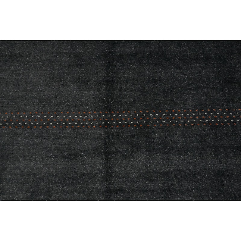 Hand Knotted Oriental 100% Wool Carpet Tribal Animal Pictorial Greys & Charcoal Gabbeh Area Rug - 10' 0'' X 8' 0''