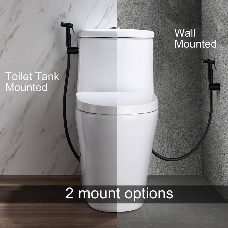 Matte Black Handheld Bidet Sprayer for Toilet - 8.66 x 6.88 x 2.75 inch