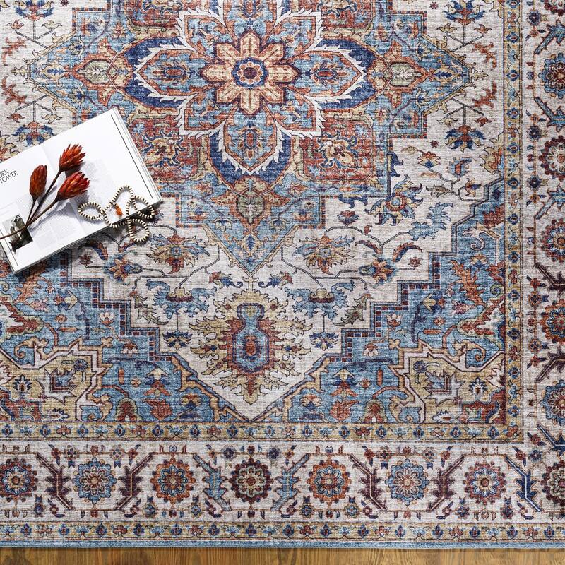 Livabliss Iris Traditional Medallion Area Rug