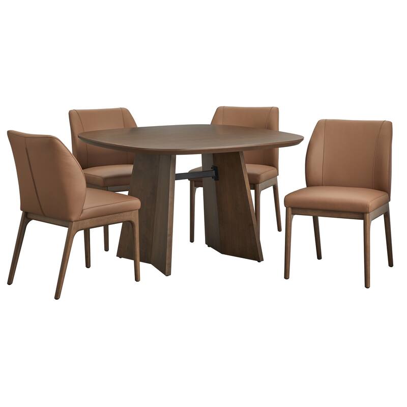 Lifestorey Lisbon Leather Dining Set