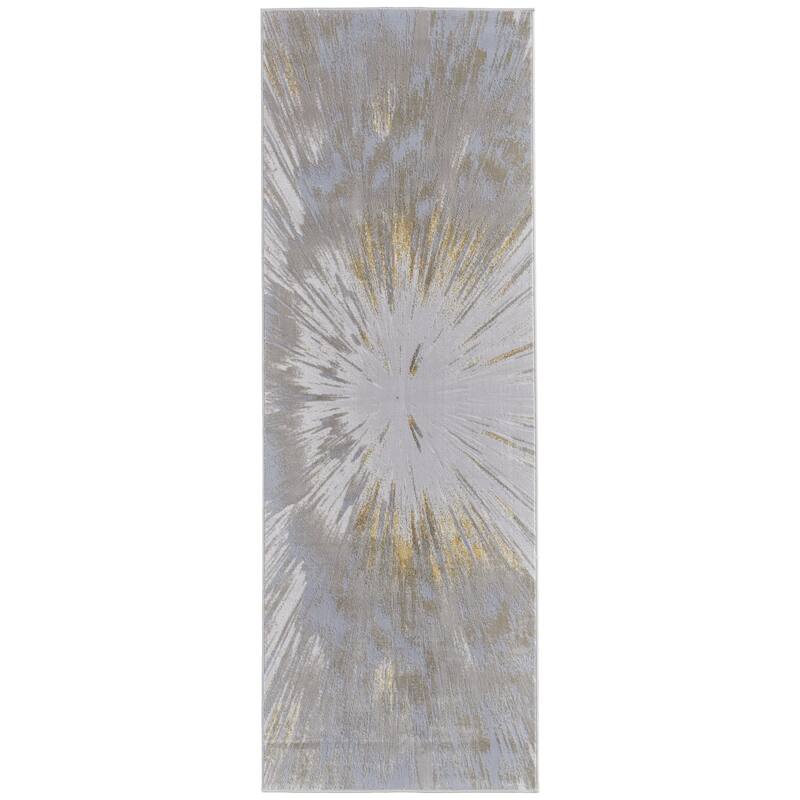 HomeRoots Abstract Bohemian Runner Area Rug