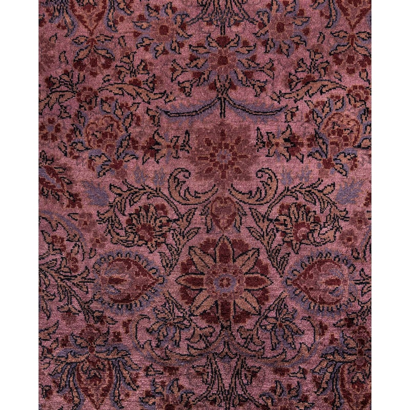 Overdyed One-of-a-Kind Hand-Knotted Area Rug - Purple - 6' 1" x 9' 0"