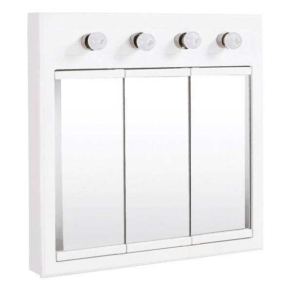 Shop Design House 532382 30" Framed Triple Door Mirrored ...