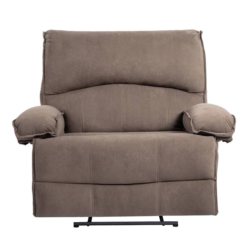 Oversized Manual Recliner Chair, Push-Back Velvet Recliner with Massage and Pillow Top Arms, for Living Room/Office