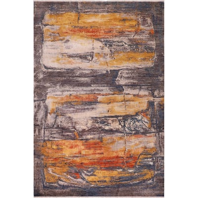 Modern Ziegler Vaughn Blue Rust Wool&Silk Rug - 8'11'' x 12'0''