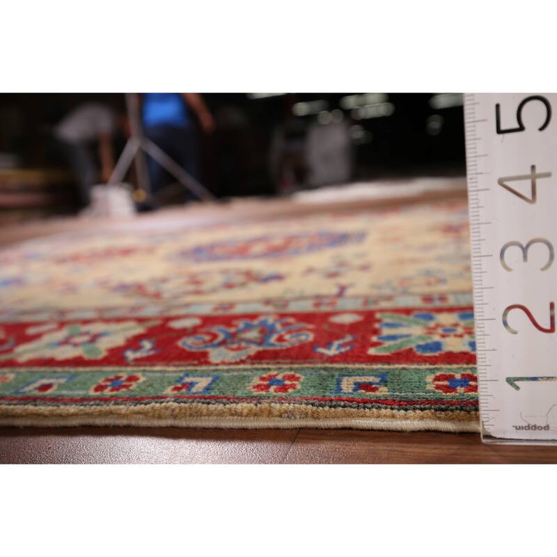 Kazak Oriental Area Rug Hand-Knotted Wool Carpet - 5'0" x 6'3"