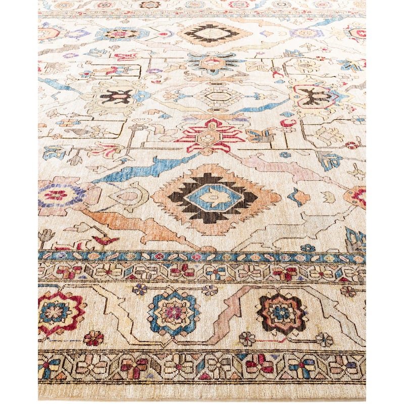 Serapi One-of-a-Kind Hand-Knotted Area Rug - Ivory - 9' 11" x 13' 11"