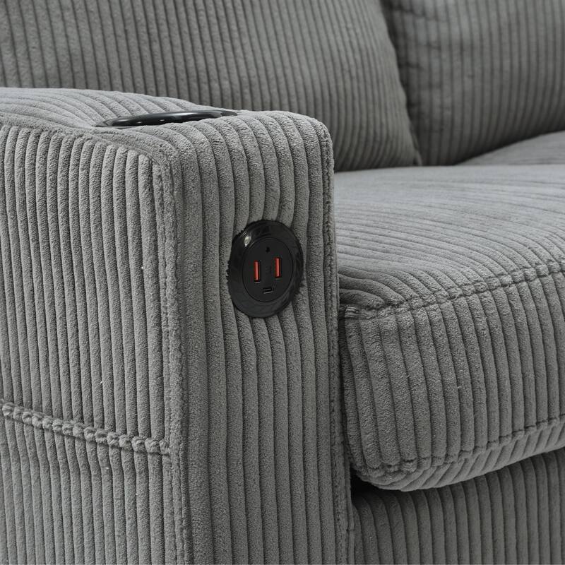 Small Sectional Couches with Storage, 78" L Shaped Sectional Couch with Ottoman, Modular Upholstered Sofa with USB Ports