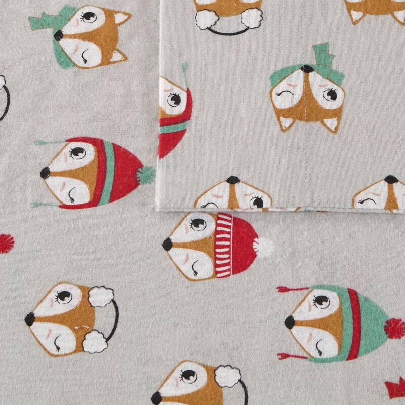 Intelligent Design Cozy Soft Cotton Flannel Printed Sheet Set