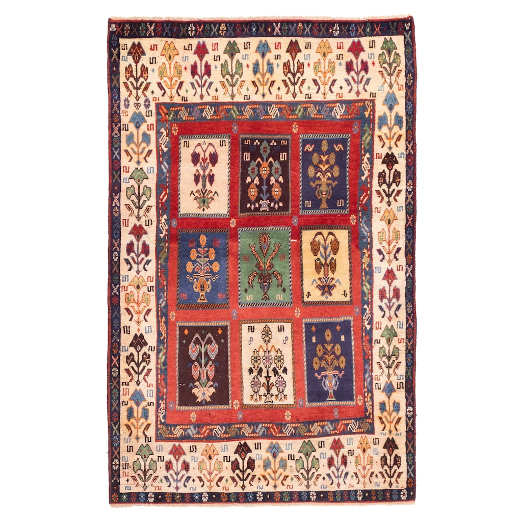ECARPETGALLERY Hand-knotted Melis Red Wool Rug - 3'9 x 6'3