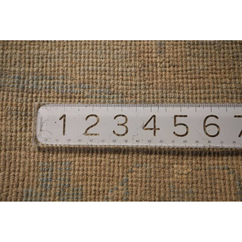 Vegetable Dye Oushak Turkish Area Rug Handmade Blue Wool Carpet - 8'11" x 11'11"