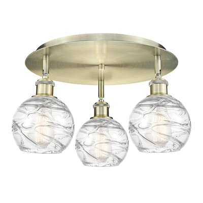 Innovations Lighting Athens Deco Swirl - 3 Light 18" Flush Mount