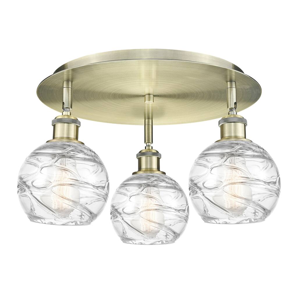 Innovations Lighting Athens Deco Swirl - 3 Light 18" Flush Mount